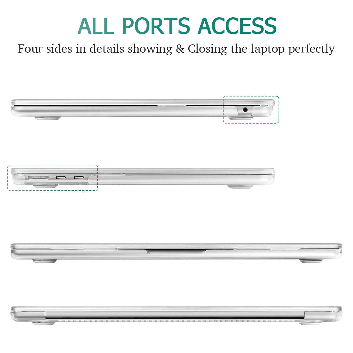 Compatible with [2022 Newest Release] MacBook Air 13.6 Inch Model A2681, Plastic Hard Shell Case for MacBook Air 13 inch Apple M2 Clip with Liquid Retina Display Fits Touch ID, Crystal Clear