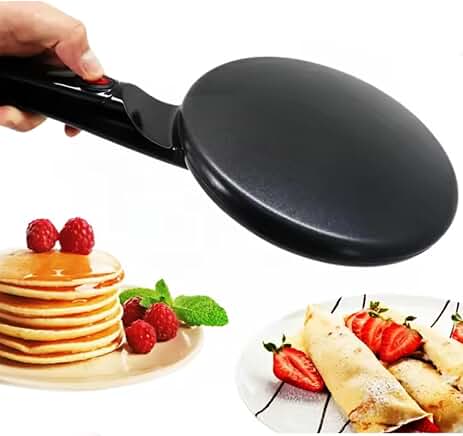 Small 240V Electric Crepe Maker with Handle and Non-Stick Surface