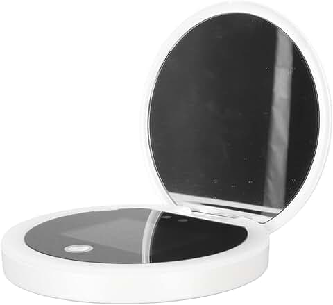 Portable 2X Magnification Makeup Mirror with LED Light