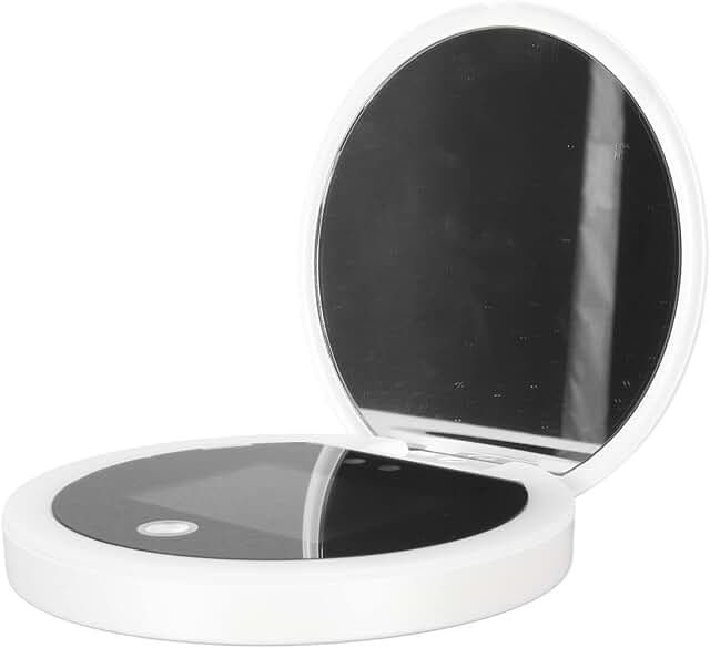 Portable 2X Magnification Makeup Mirror with LED Light