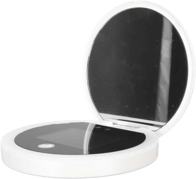 Portable 2X Magnification Makeup Mirror with LED Light