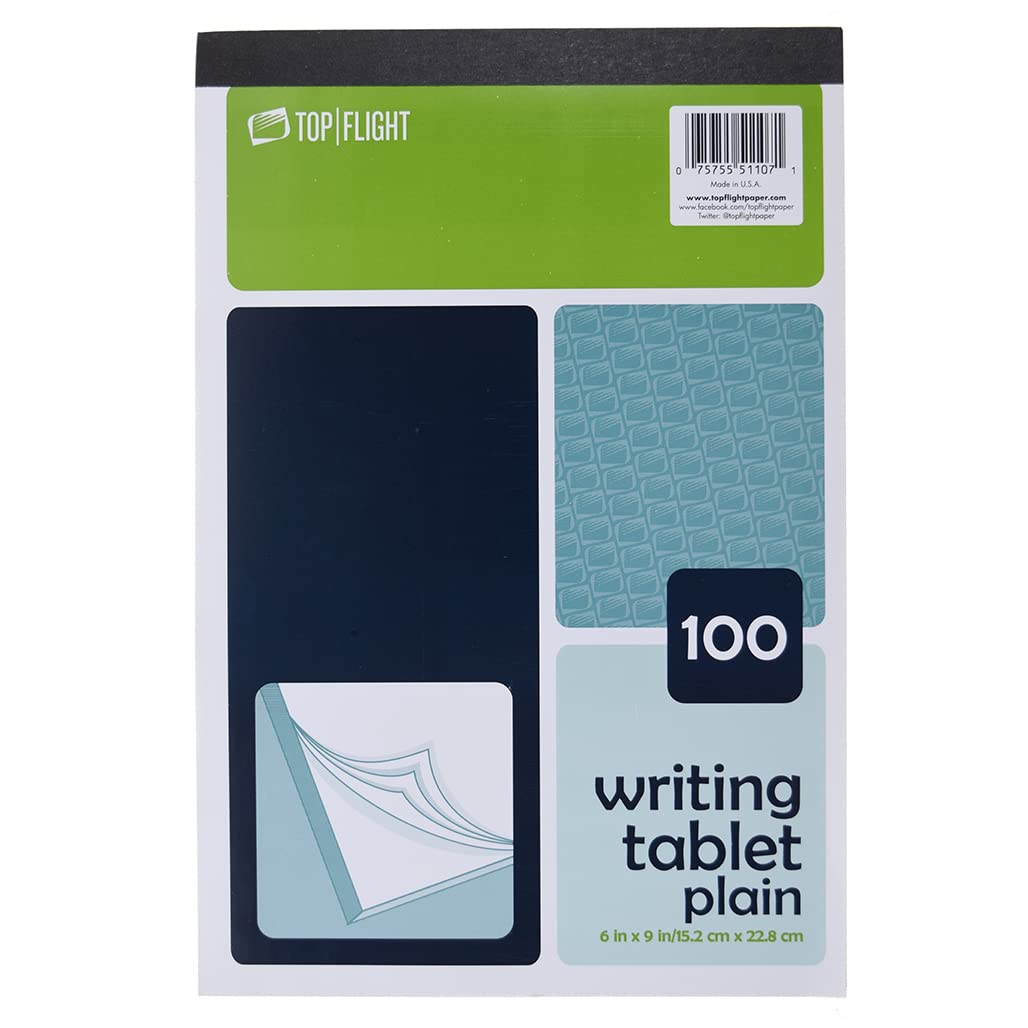 Unruled White Writing Tablet, 100 Sheets