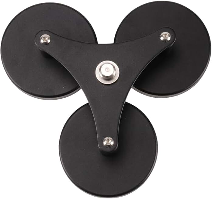 Triple magnetic mount with quick-release tip for GNSS antennas