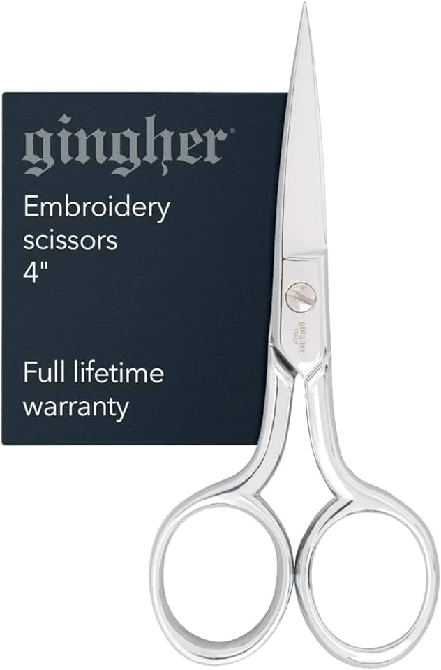 4-inch Silver Embroidery Scissors with Double Loop Handle