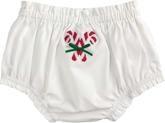 White Baby Christmas Diaper Cover