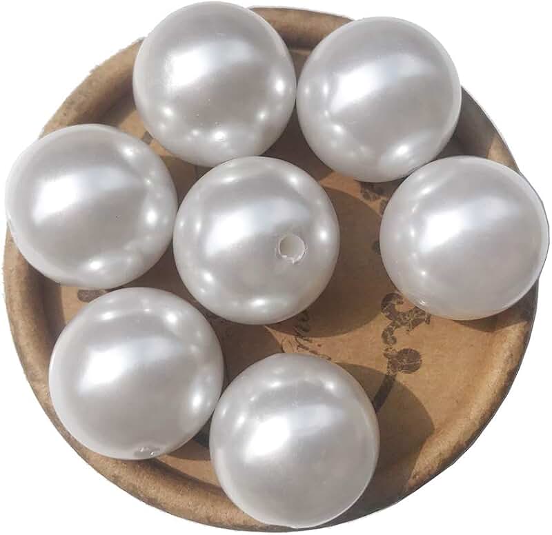 20mm Snow White Pearl Beads for Jewelry Making, 30 Pieces