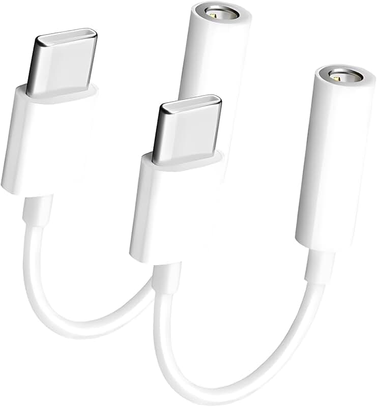 USB Type C to 3.5mm Headphone Adapter 2 Pack