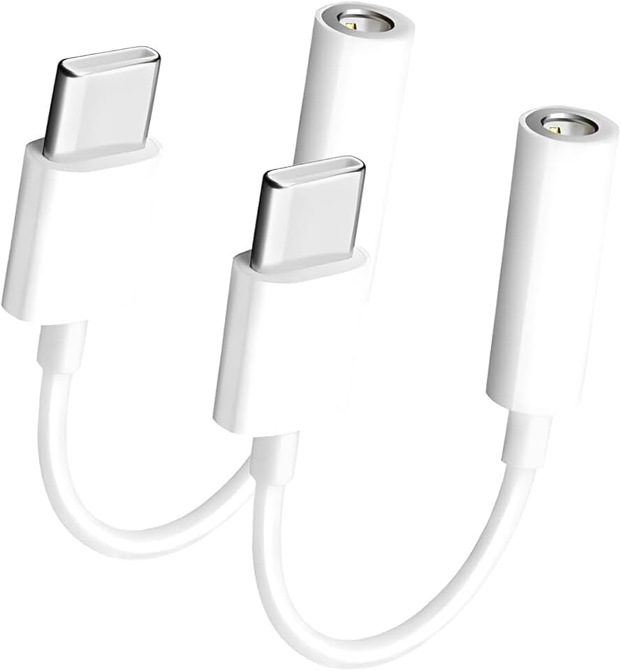 USB Type C to 3.5mm Headphone Adapter 2 Pack