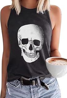 Women's Funny Skull Graphic Sleeveless Tank Top