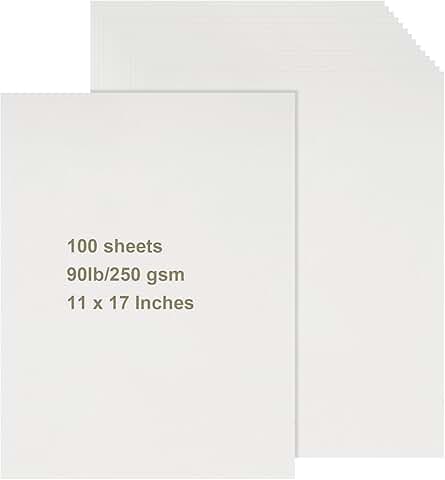 100 Sheets of 11x17" White Heavy Cardstock