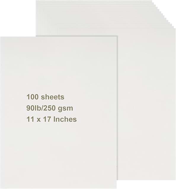 100 Sheets of 11x17" White Heavy Cardstock