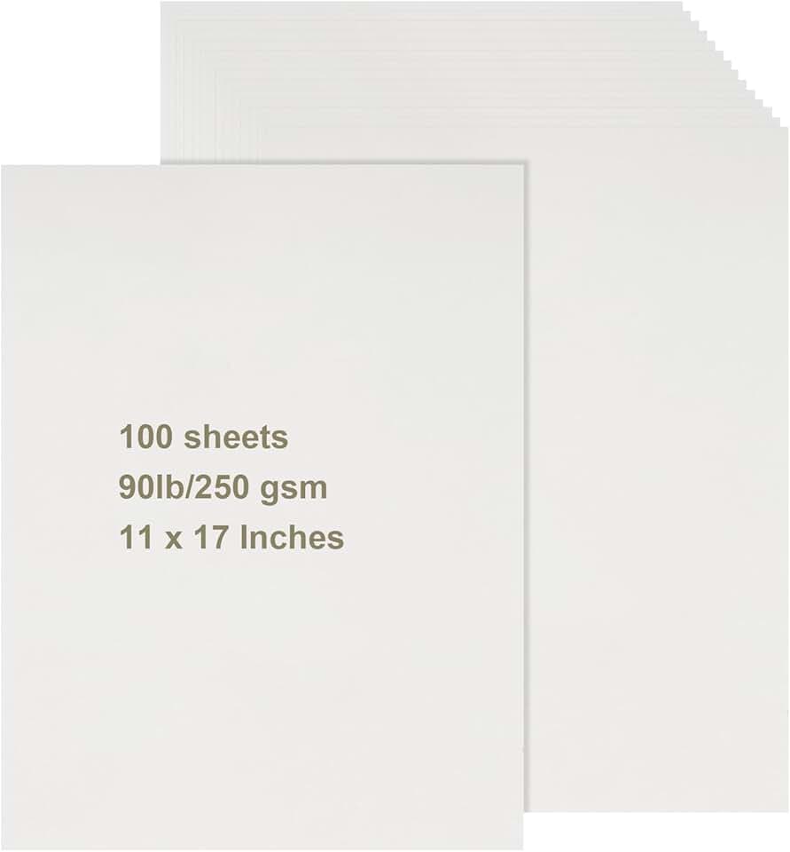 100 Sheets of 11x17" White Heavy Cardstock