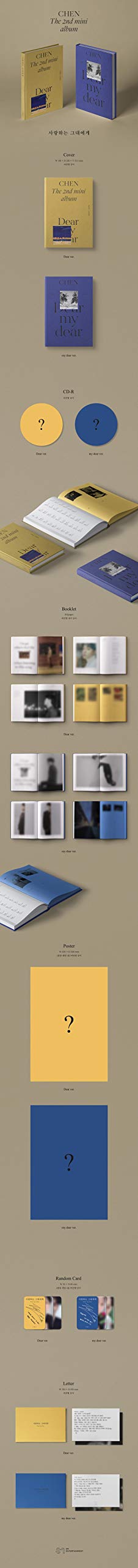 'Dear My Dear' 2nd Mini Album Dear Version CD+104p Booklet+1p Letter+1p PhotoCard+Message PhotoCard SET+Tracking Kpop Sealed