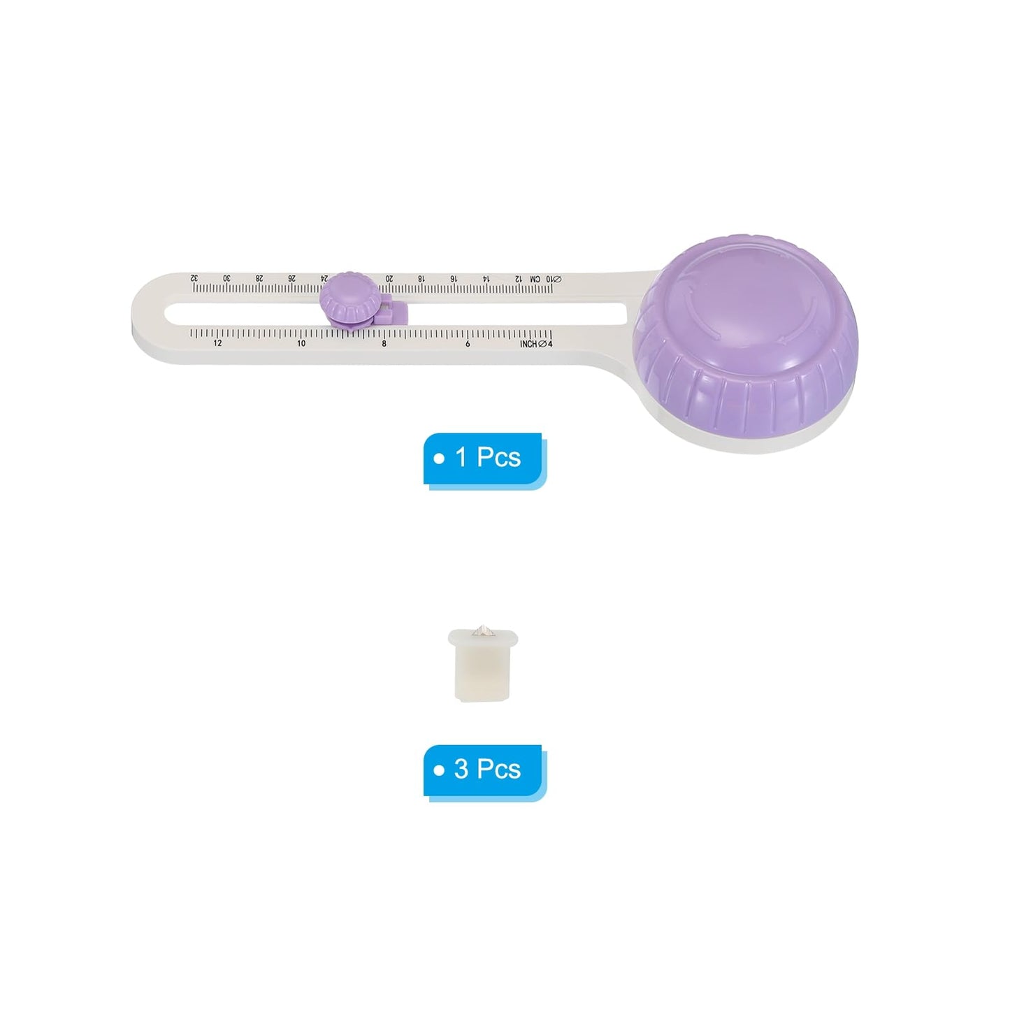 Purple Circular Rotary Paper Trimmer 7x22cm with 3 Blades