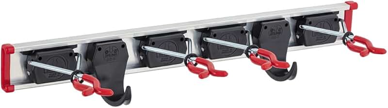 Wall-Mount Tool Rack with Holders and Hooks