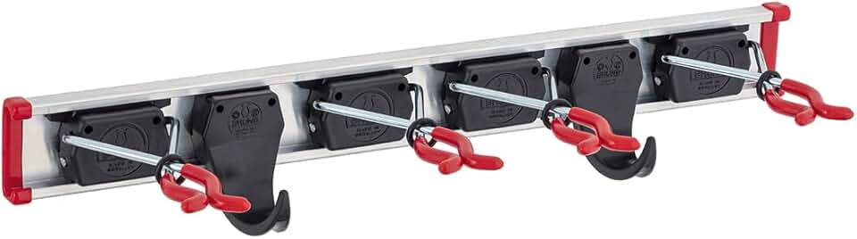 Wall-Mount Tool Rack with Holders and Hooks
