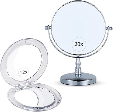 Double-Sided Magnifying Makeup Mirror Set