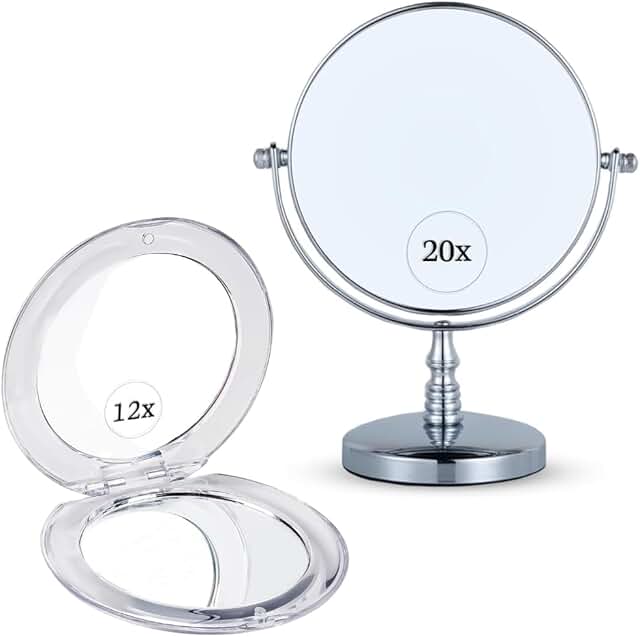 Double-Sided Magnifying Makeup Mirror Set