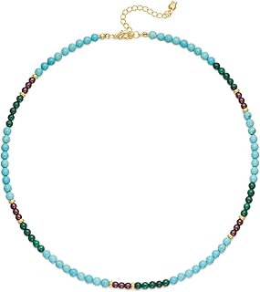 Beaded Natural Stone Choker Necklace for Women