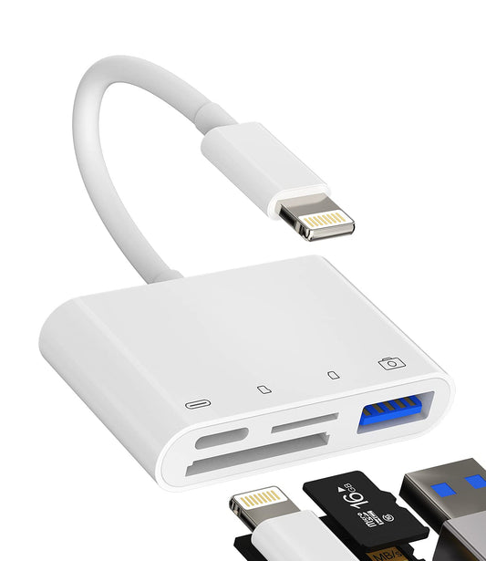 SD Card Reader for iPhone and iPad, Lightning to USB Adapter