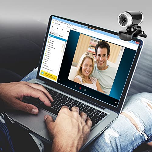 HD Webcam with Microphone, USB Webcam, Desktop Computer Camera for PC Laptop Desktop(Black+Silver)
