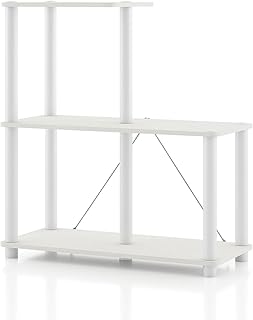 Modern 3-Cube Ladder Shelving Unit for Home Storage