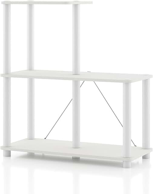 Modern 3-Cube Ladder Shelving Unit for Home Storage