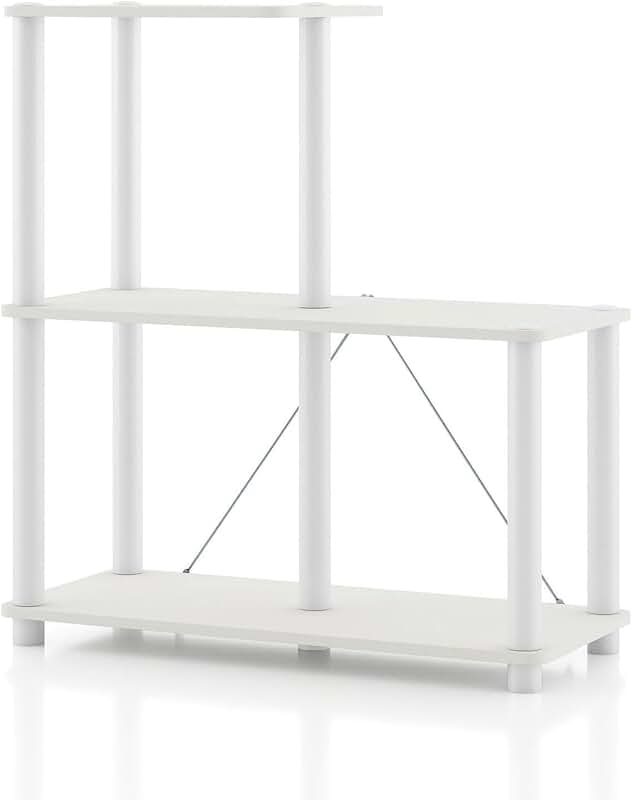 Modern 3-Cube Ladder Shelving Unit for Home Storage