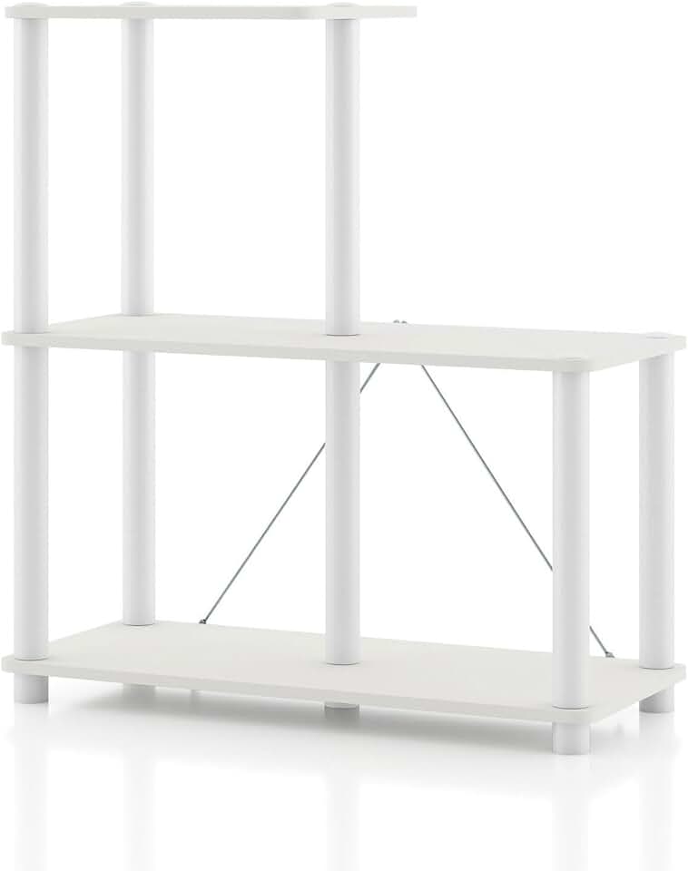 Modern 3-Cube Ladder Shelving Unit for Home Storage