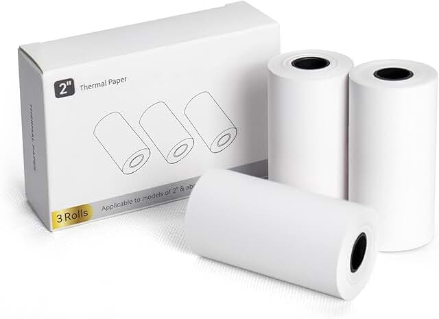 White self-adhesive thermal paper, 56mm x 4m, 3 rolls