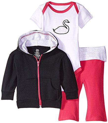 Hoodie, Bodysuit, and Pants Set, Swan, 0-3 Months