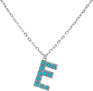 Turquoise Initial Letter Necklace for Women