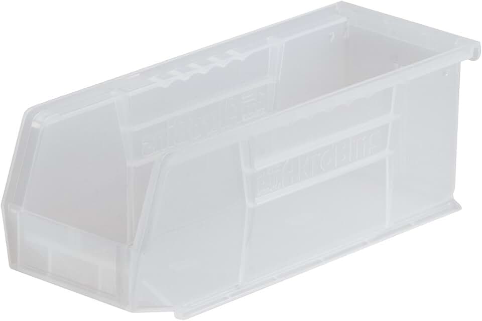 Stackable Clear Plastic Storage Bins, 12-Pack