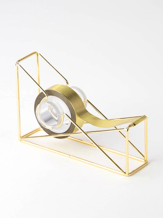 Gold wire metal desktop tape dispenser