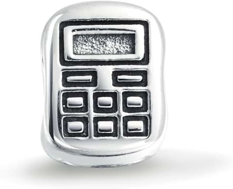 Personalized Silver Bookkeeper and Student Math Charm