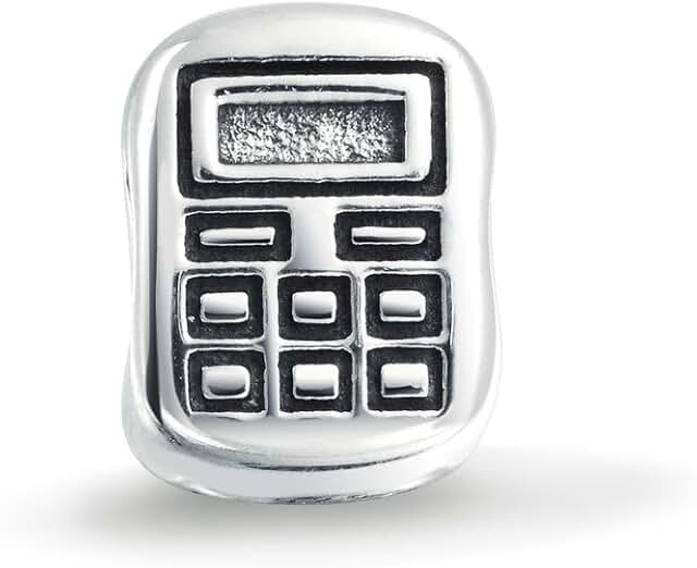 Personalized Silver Bookkeeper and Student Math Charm