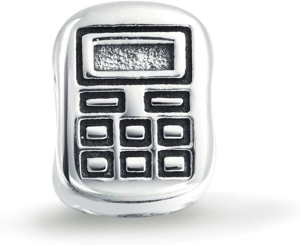 Personalized Silver Bookkeeper and Student Math Charm