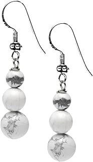Handmade Women's Natural Gemstone Beaded Drop Earrings