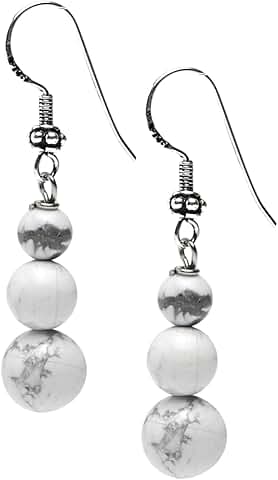 Handmade Women's Natural Gemstone Beaded Drop Earrings