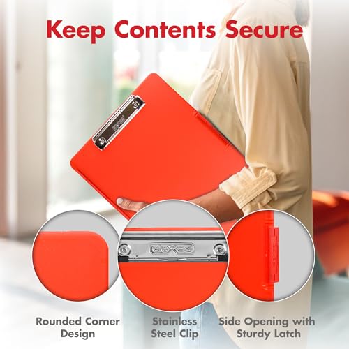 Slimcase 2 Plastic Clipboard with Storage in Strawberry Red