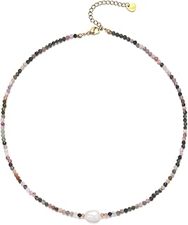 Colorful Crystal Beaded Necklace with Pearl for Women