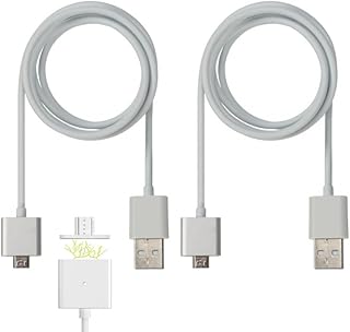 Two Magnetic Micro USB Charging Cables with LED Light