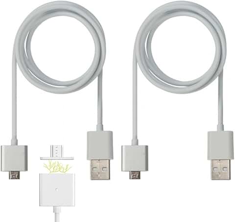 Two Magnetic Micro USB Charging Cables with LED Light