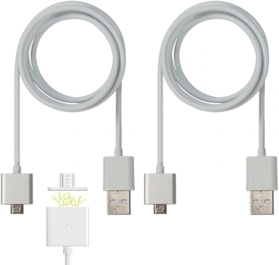 Two Magnetic Micro USB Charging Cables with LED Light