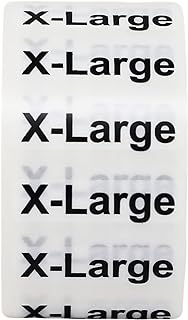 Large Clear Clothing Labels with Black Text, 125 Pack