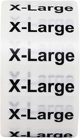 Large Clear Clothing Labels with Black Text, 125 Pack