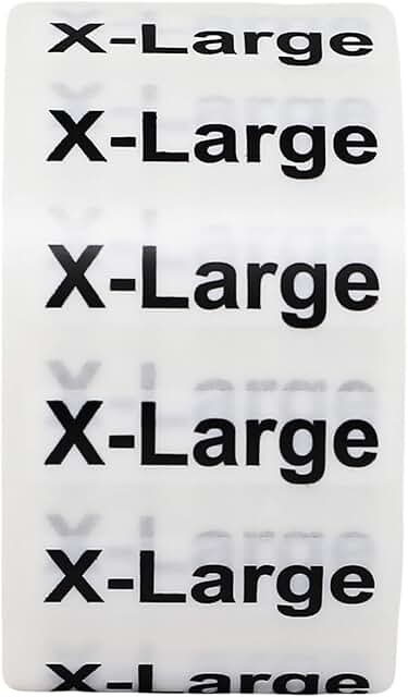 Large Clear Clothing Labels with Black Text, 125 Pack