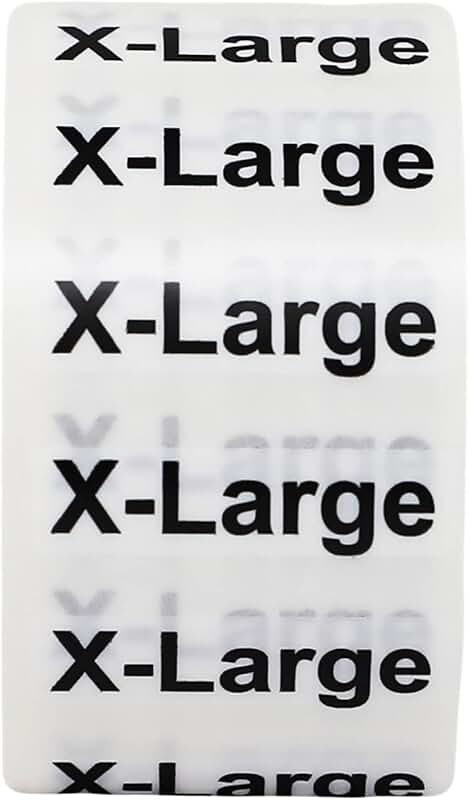 Large Clear Clothing Labels with Black Text, 125 Pack