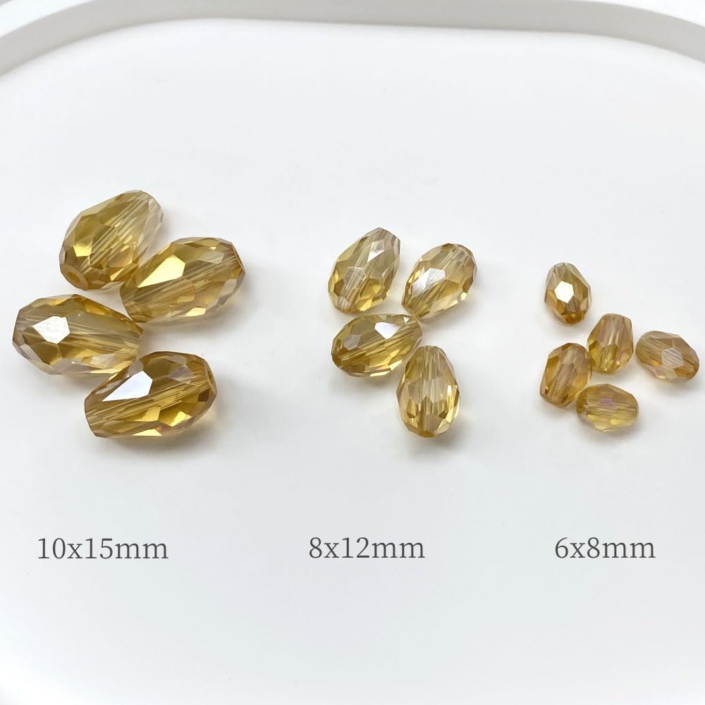 50 Pcs Crystal Teardrop Beads for Jewelry Making
