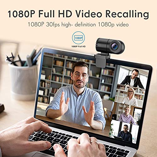 USB Full HD 1080P Webcam with Built-in Dual Microphone, Plug & Play Face Camera widely Used for Online Meetings/Business